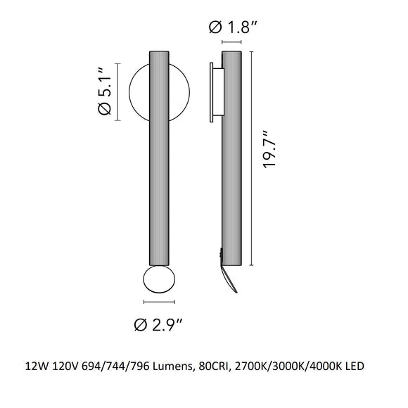 Flauta Riga Outdoor Wall Sconce FLOS