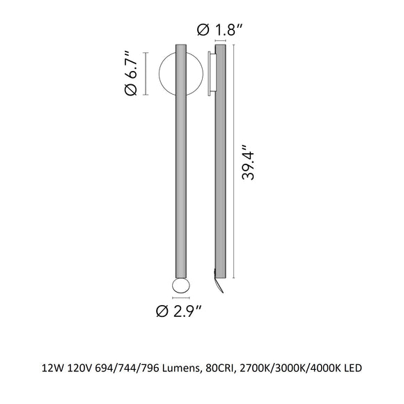 Flauta Riga Outdoor Wall Sconce FLOS