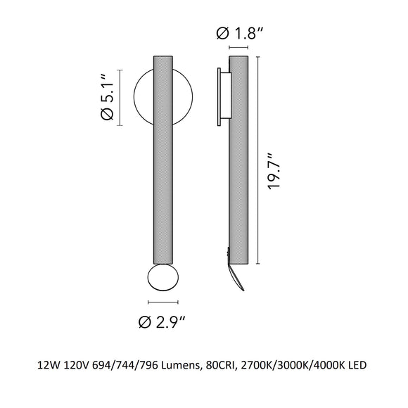 Flauta Spiga Outdoor Wall Sconce FLOS
