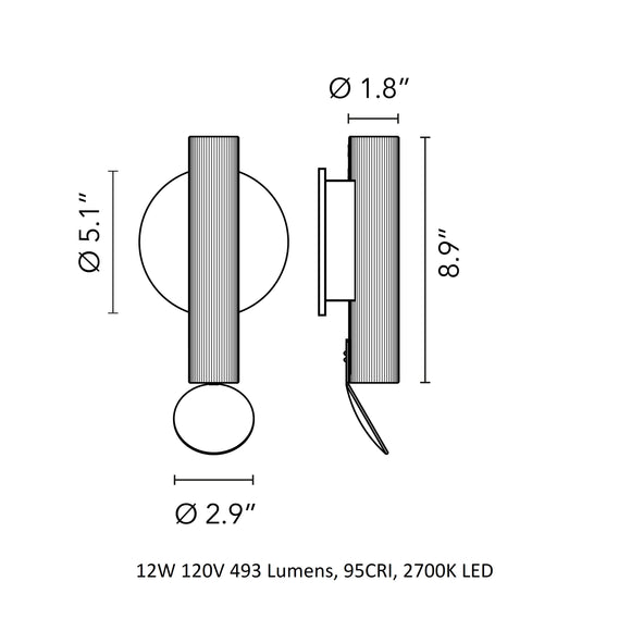 Flauta Wall Sconce Wall Light Fixtures FLOS