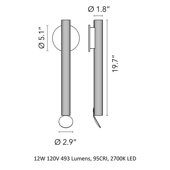 Flauta Wall Sconce Wall Light Fixtures FLOS
