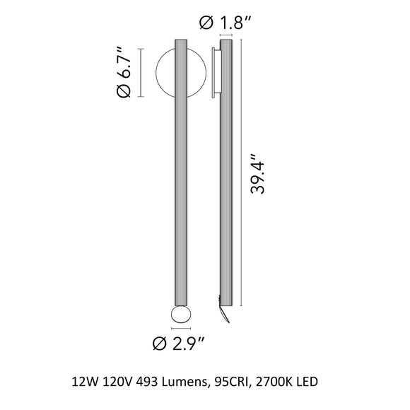 Flauta Wall Sconce Wall Light Fixtures FLOS