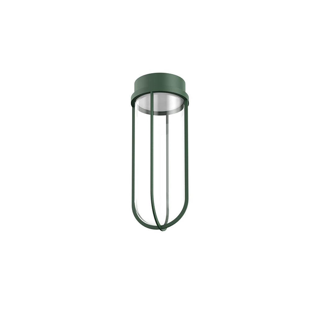In Vitro Outdoor Flush Mount FLOS Forest Green 2700K - Warm White 0-10V Dimmer