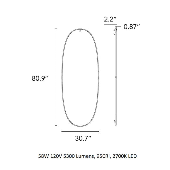 La Plus Belle Wall-Mounted Mirror with Integrated LED lights Mirrors FLOS