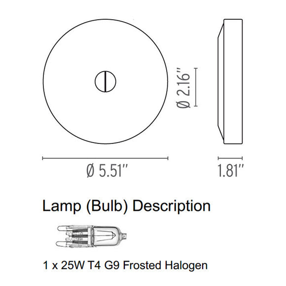 Mini Button Wall / Ceiling Light Lighting Fixtures FLOS