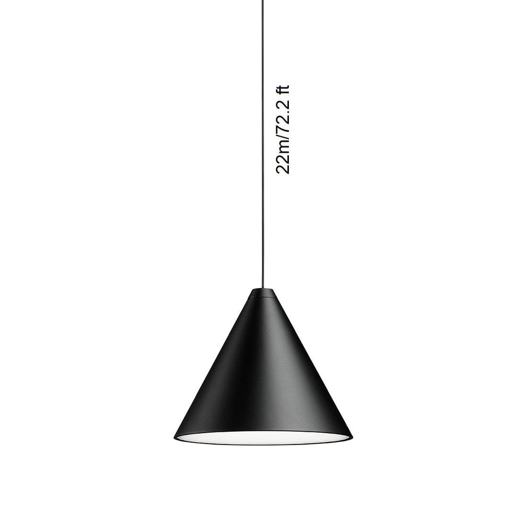 String Light Cone Pendant Light Lighting FLOS 1 x F6497030 - Single Cone (22m / 72.2 ft) F6482030 - Canopy For Ceiling Or Wall Mounting Light Only