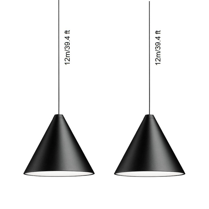 String Light Cone Pendant Light Lighting FLOS 2 x F6487030 - Two Cones (12m / 39.4 ft) F6482030 - Canopy For Ceiling Or Wall Mounting Light Only