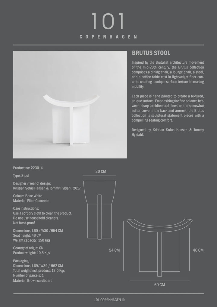 Brutus Stool - Bone White Stool 101 Copenhagen   