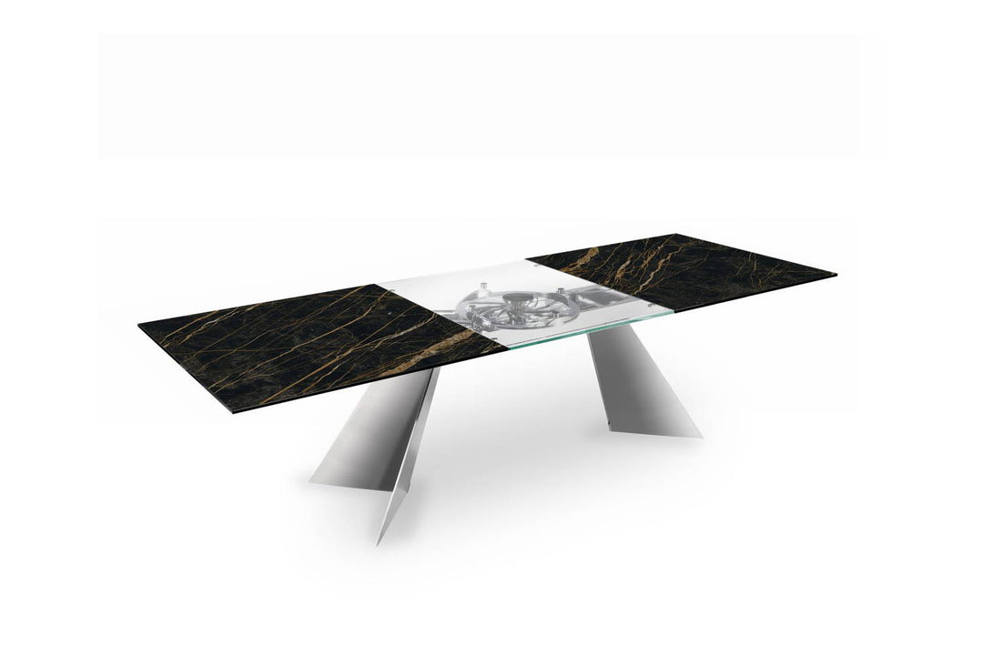 Galax Dining Table Black Desire Glossy Ceramic Chrome Dining Tables Naos