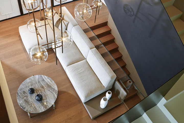 Border Sectional Sofa with Chaise and Shelf Sectionals Gamma Arredamenti