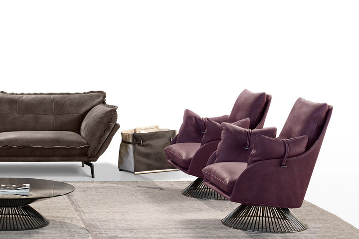 Gloss Upholstered Swivel Armchair Chairs Gamma Arredamenti