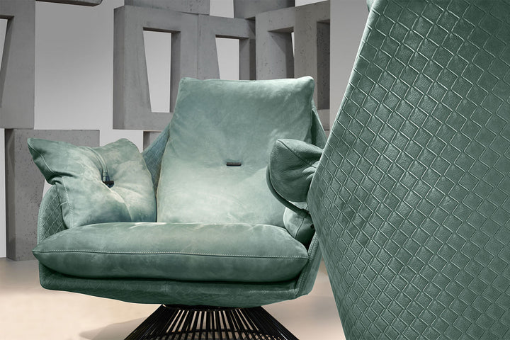 Gloss Upholstered Swivel Armchair Chairs Gamma Arredamenti