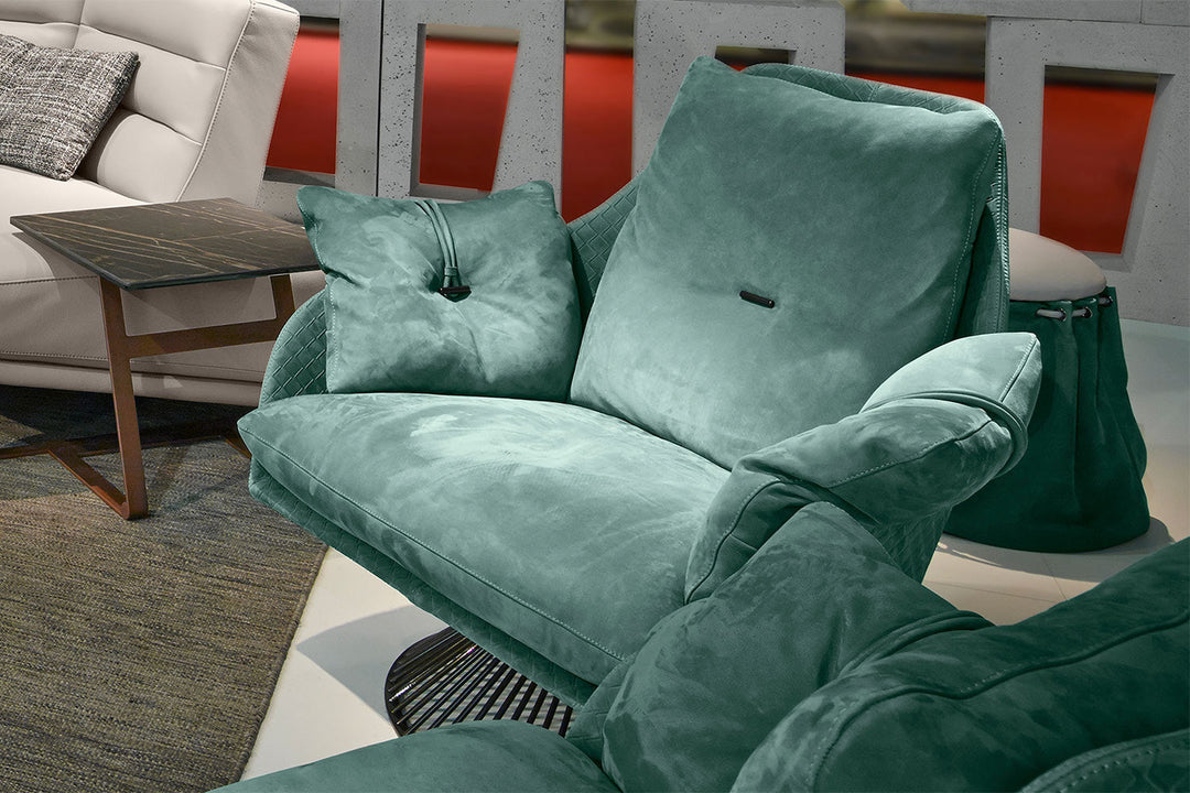 Gloss Upholstered Swivel Armchair Chairs Gamma Arredamenti