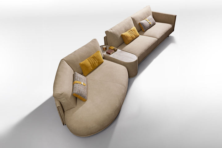 GMM Philly Angled Sectional Sofa with Table Sectionals Gamma Arredamenti