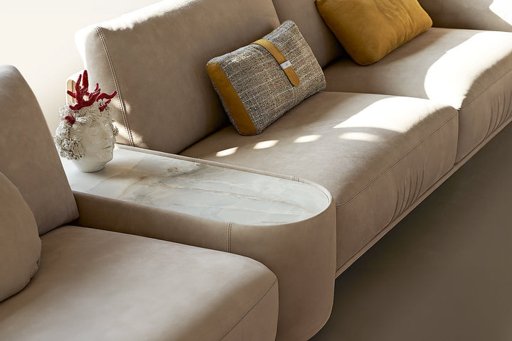 GMM Philly Angled Sectional Sofa with Table Sectionals Gamma Arredamenti