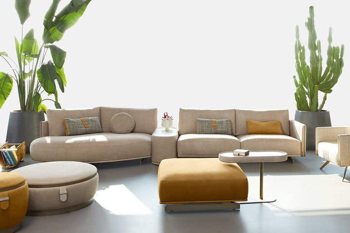 GMM Philly Angled Sectional Sofa with Table Sectionals Gamma Arredamenti