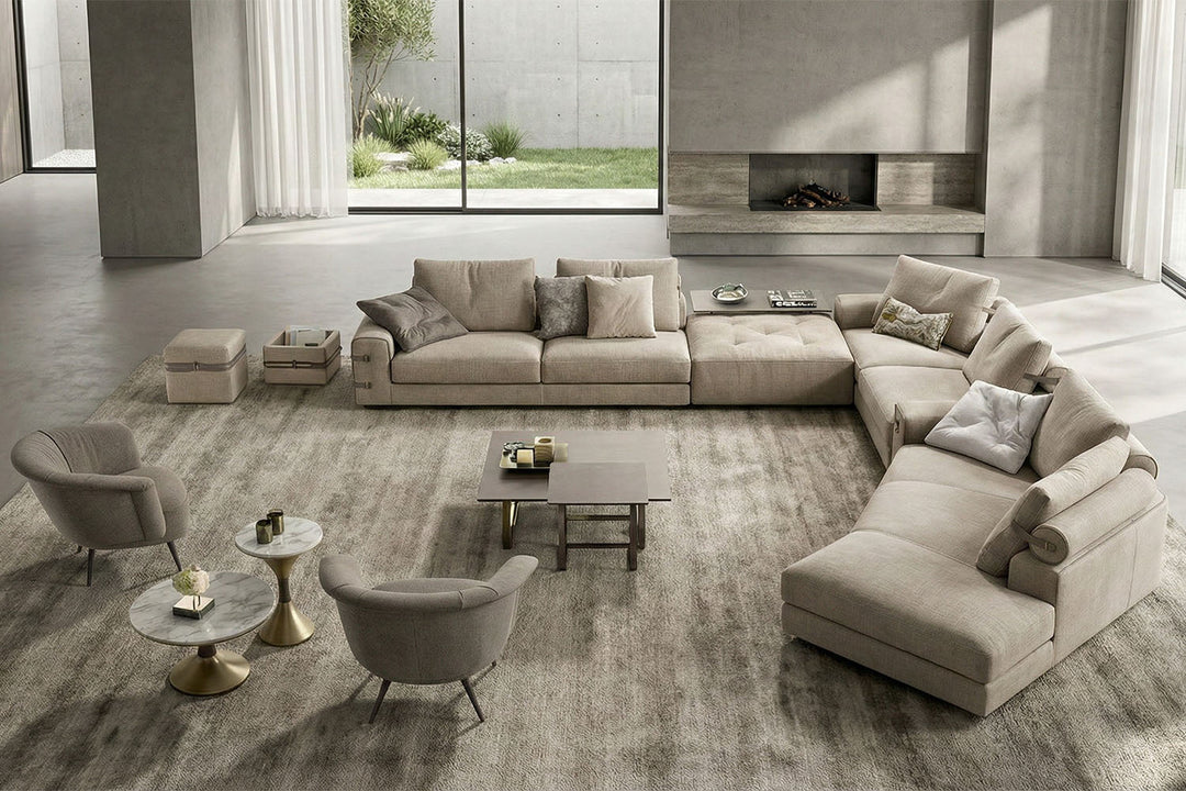 Gregory XL Sectional Sofa with Peninsula Sectionals Gamma Arredamenti