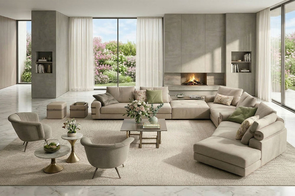Gregory XL Sectional Sofa with Peninsula Sectionals Gamma Arredamenti