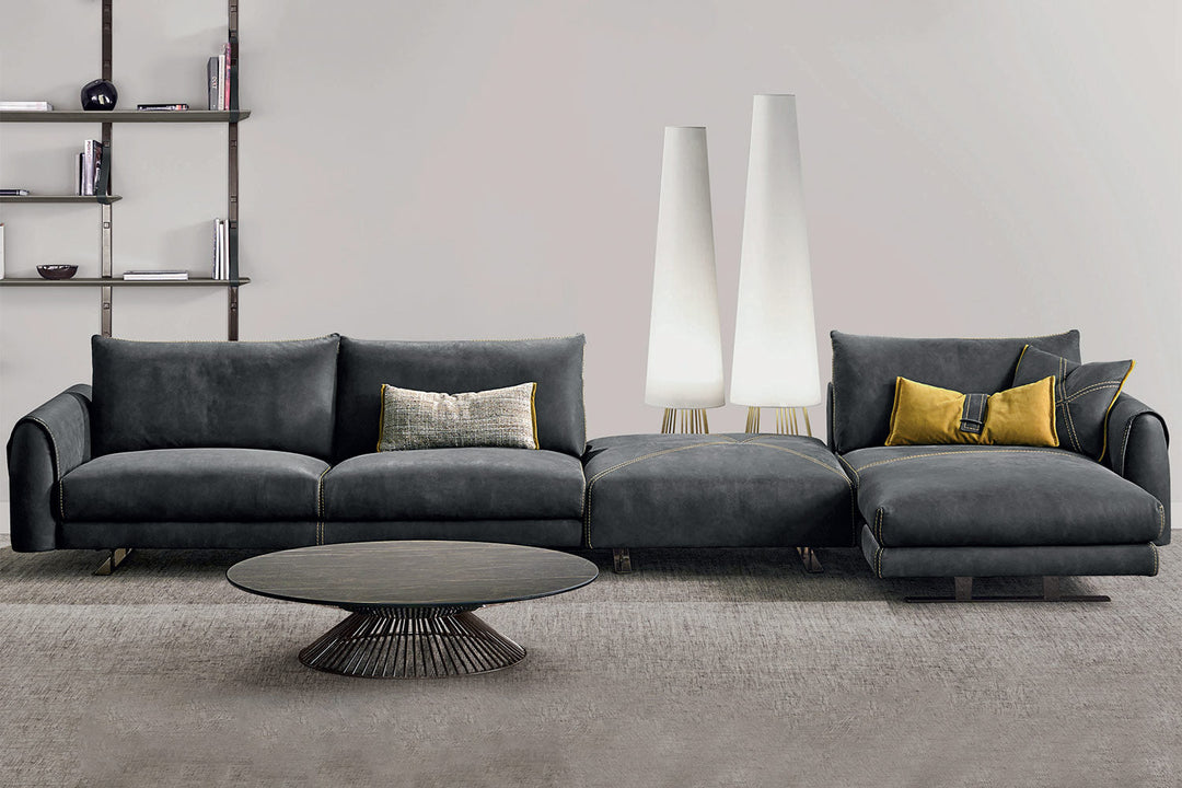 Karl Sectional Sofa with Chaise Sectionals Gamma Arredamenti