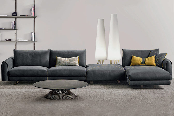Karl Sectional Sofa with Chaise Sectionals Gamma Arredamenti
