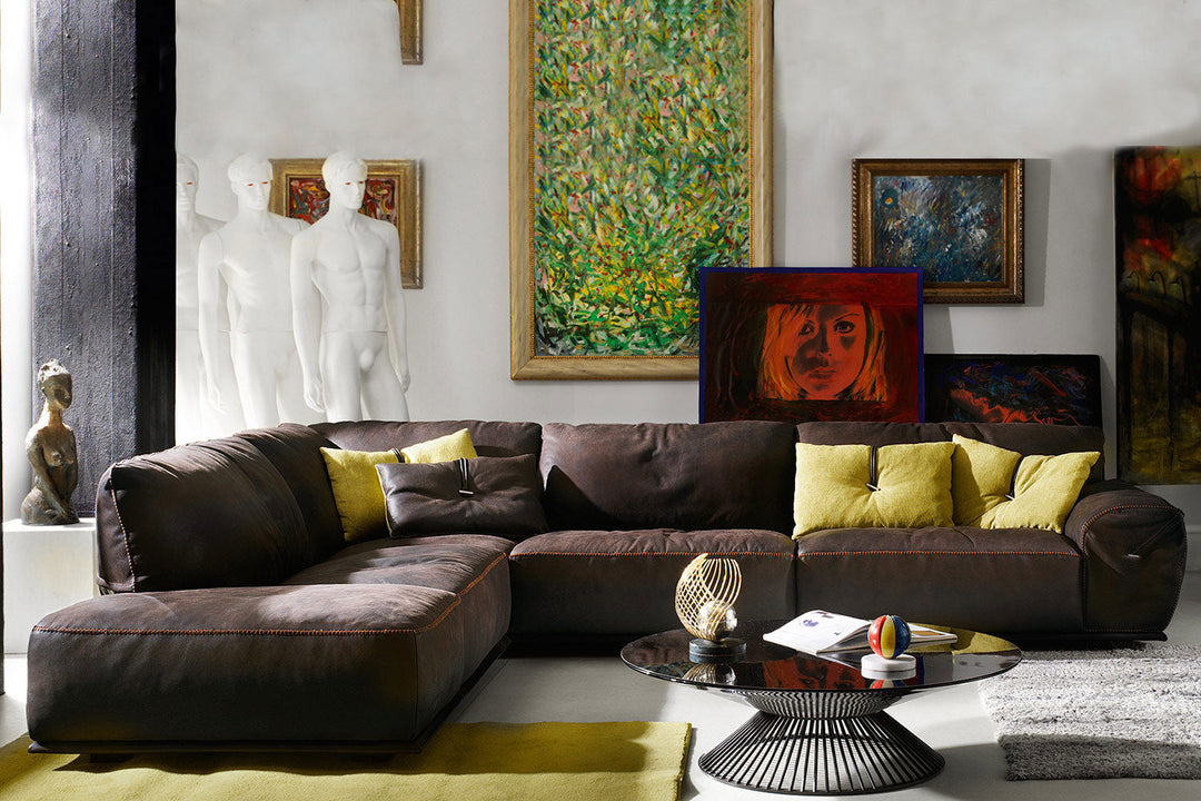 Limousine Corner Sectional Sofa with Peninsula Sectionals Gamma Arredamenti