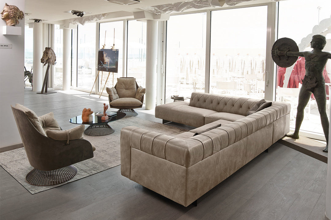 Marlon Corner Sectional Sofa with Peninsula Sectionals Gamma Arredamenti