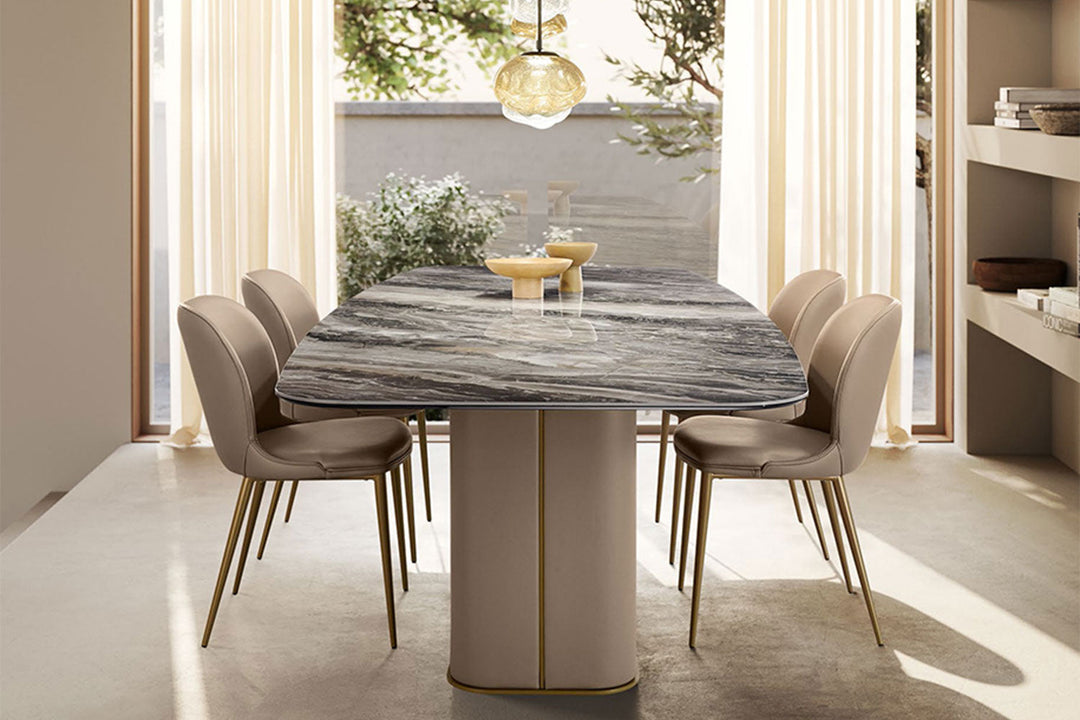 Milos Double Pedestal Dining Table Quickship Dining Tables Gamma Arredamenti