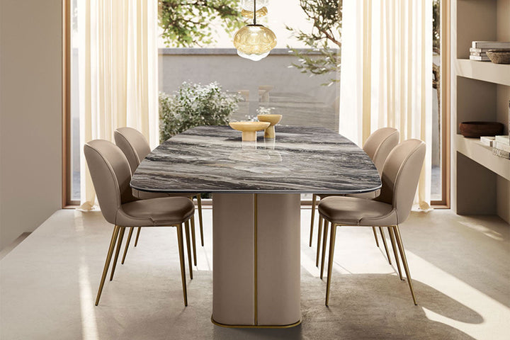 Milos Double Pedestal Dining Table Quickship Dining Tables Gamma Arredamenti