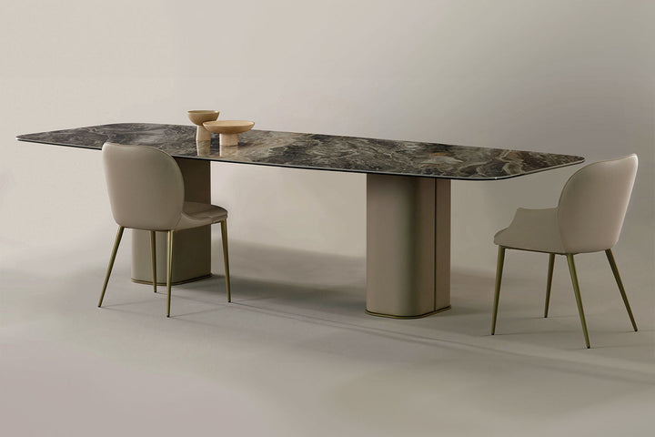 Milos Double Pedestal Dining Table Quickship Dining Tables Gamma Arredamenti