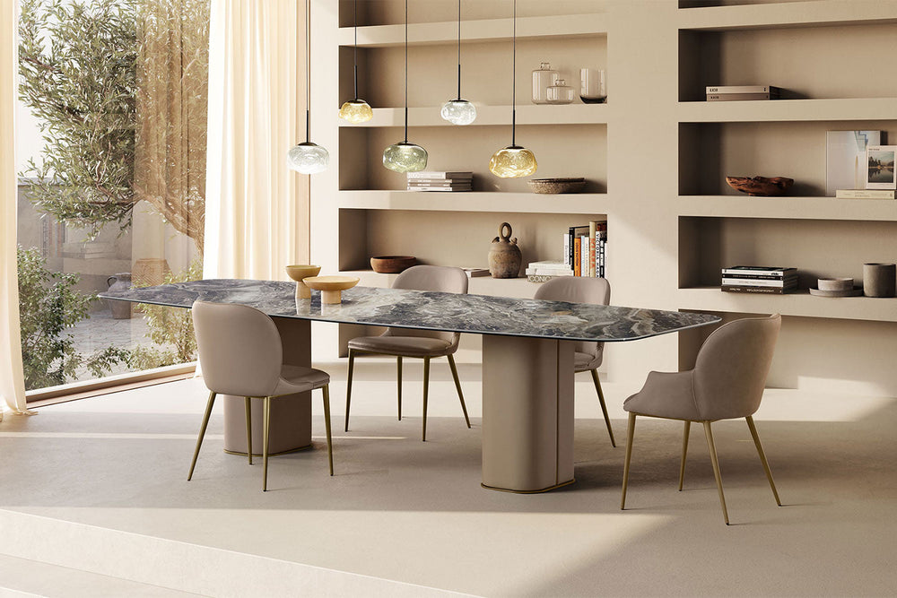 Milos Double Pedestal Dining Table Dining Tables Gamma Arredamenti