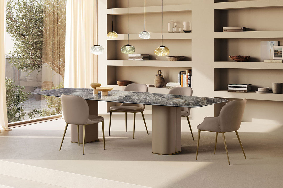 Milos Double Pedestal Dining Table Dining Tables Gamma Arredamenti