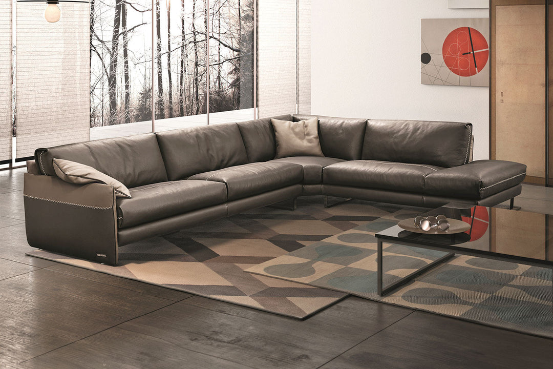 Mood Corner Sectional Sofa with Peninsula Sectionals Gamma Arredamenti