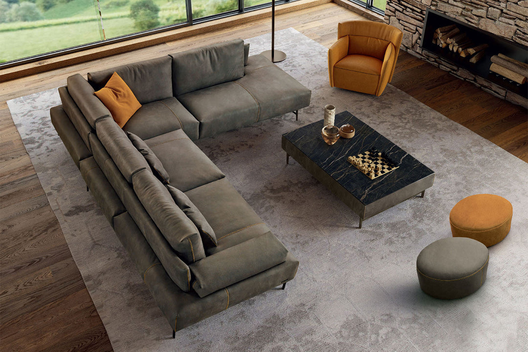 Saks Corner Sectional Sofa with Peninsula Sectionals Gamma Arredamenti