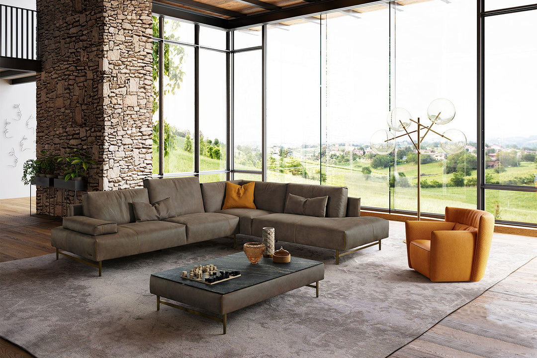 Saks Corner Sectional Sofa with Peninsula Sectionals Gamma Arredamenti
