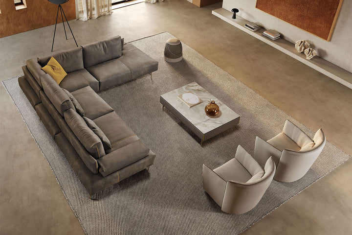 Saks Corner Sectional Sofa with Peninsula Sectionals Gamma Arredamenti