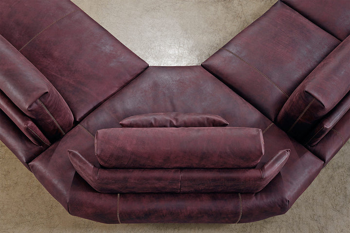 Saks Round Corner Sectional Sofa with Peninsula Sectionals Gamma Arredamenti