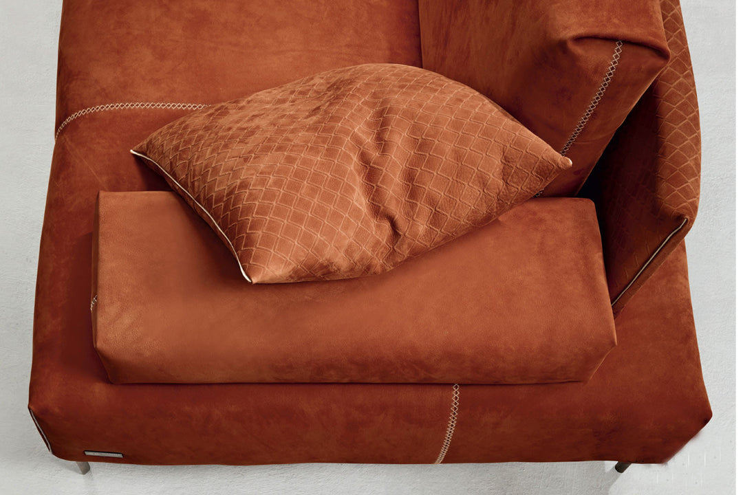 Saks Round Corner Sectional Sofa with Peninsula Sectionals Gamma Arredamenti