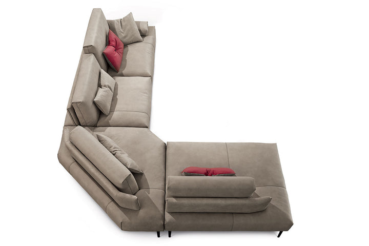 Saks Round Corner Sectional Sofa with Peninsula Sectionals Gamma Arredamenti
