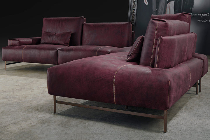 Saks Round Corner Sectional Sofa with Peninsula Sectionals Gamma Arredamenti