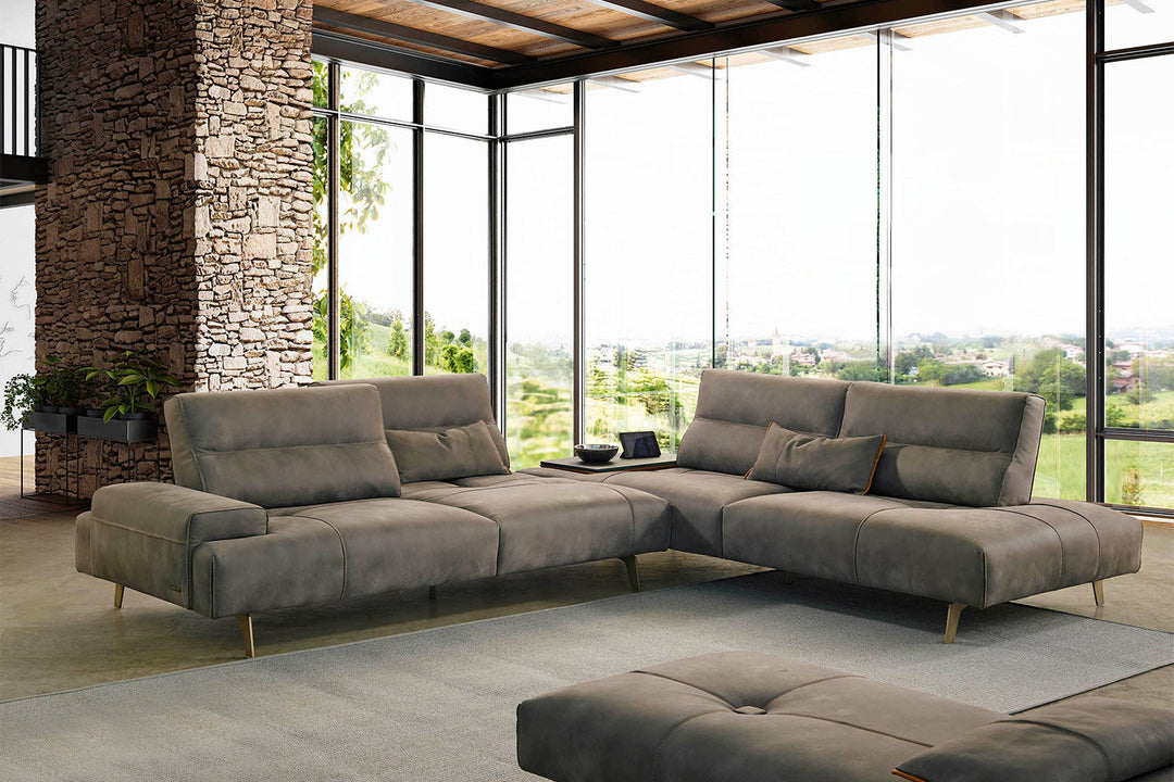 Smart Corner Sectional with Ceramic Table Sectionals Gamma Arredamenti