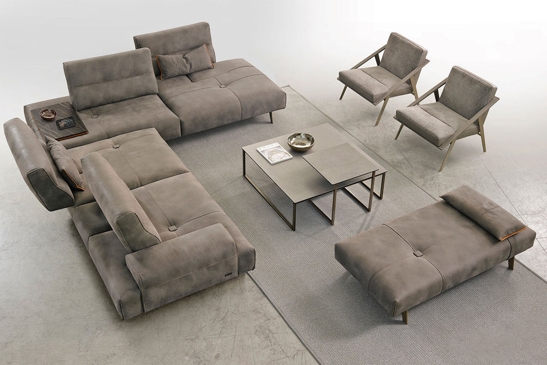 Smart Corner Sectional with Ceramic Table Sectionals Gamma Arredamenti