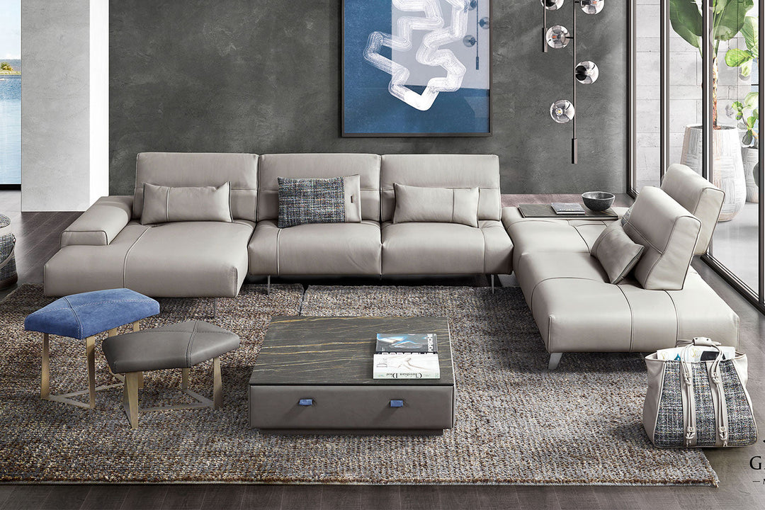 Smart J-Shape Sectional Sofa Sectionals Gamma Arredamenti