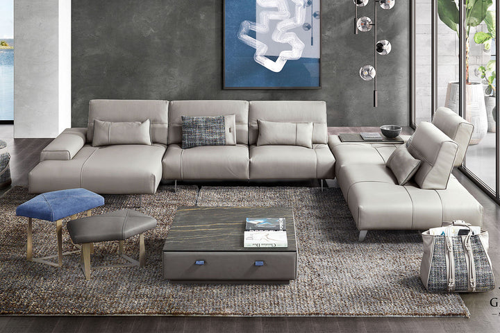 Smart J-Shape Sectional Sofa Sectionals Gamma Arredamenti