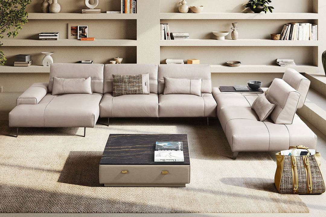 Smart J-Shape Sectional Sofa Sectionals Gamma Arredamenti