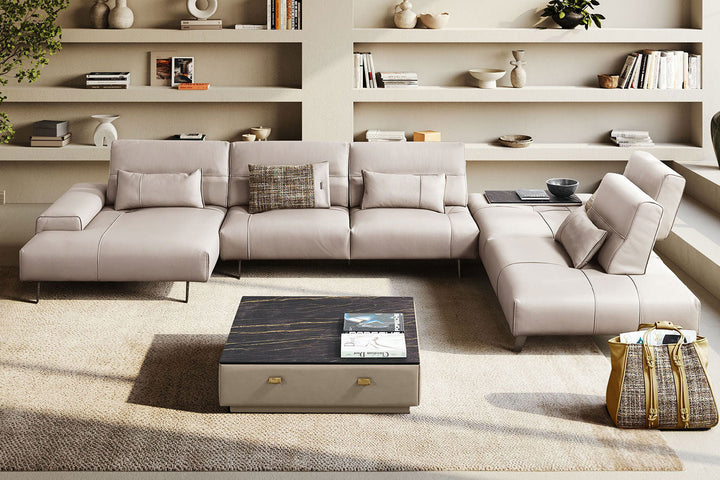 Smart J-Shape Sectional Sofa Sectionals Gamma Arredamenti