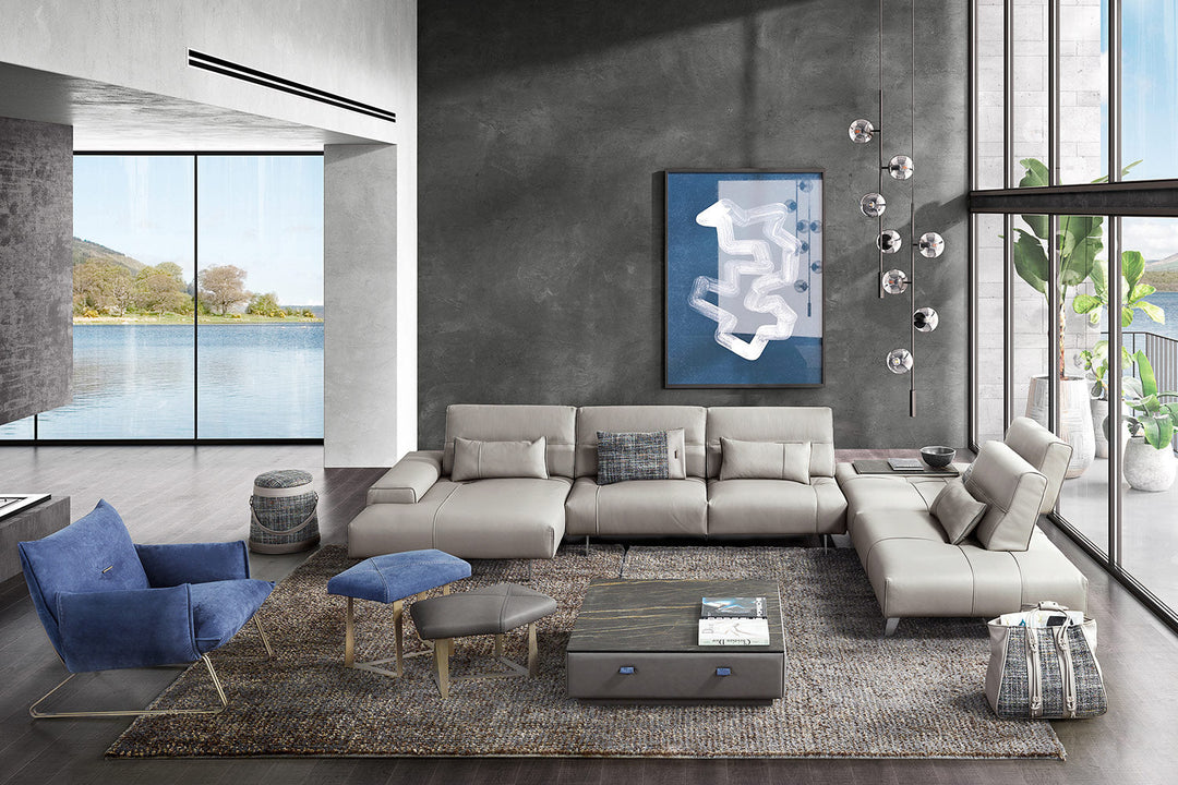 Smart J-Shape Sectional Sofa Sectionals Gamma Arredamenti
