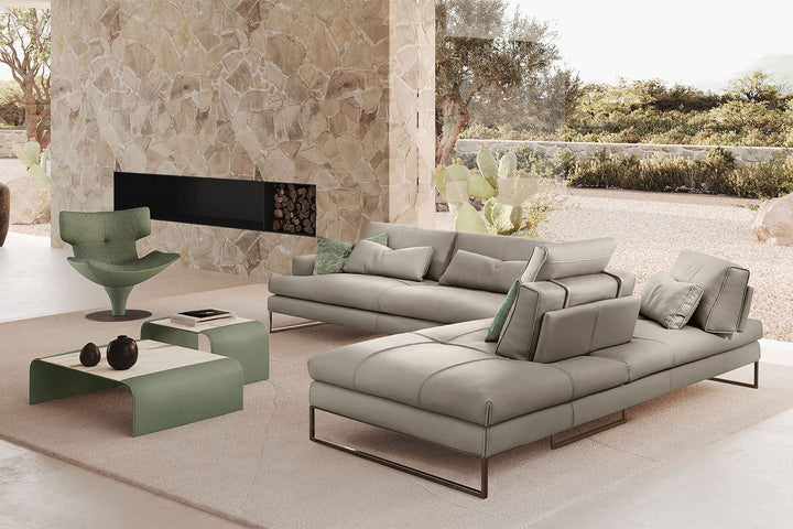 Sunset Corner Sectional Sofa with Peninsula Sectionals Gamma Arredamenti