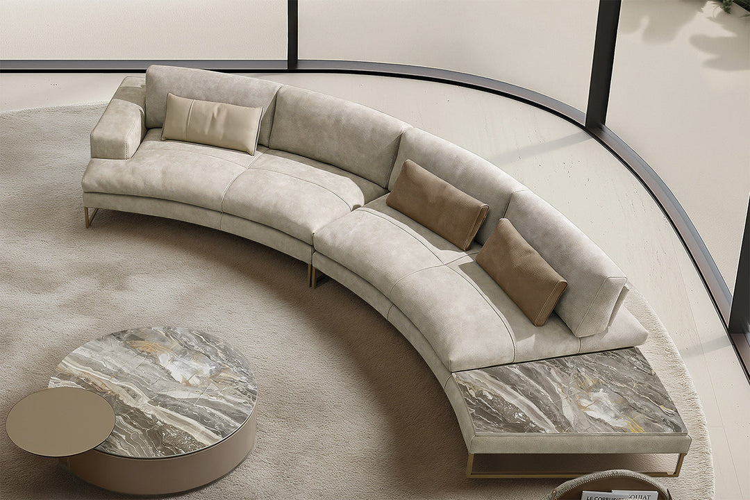 Sunset Curved Sectional Sofa with End Table Sectionals Gamma Arredamenti