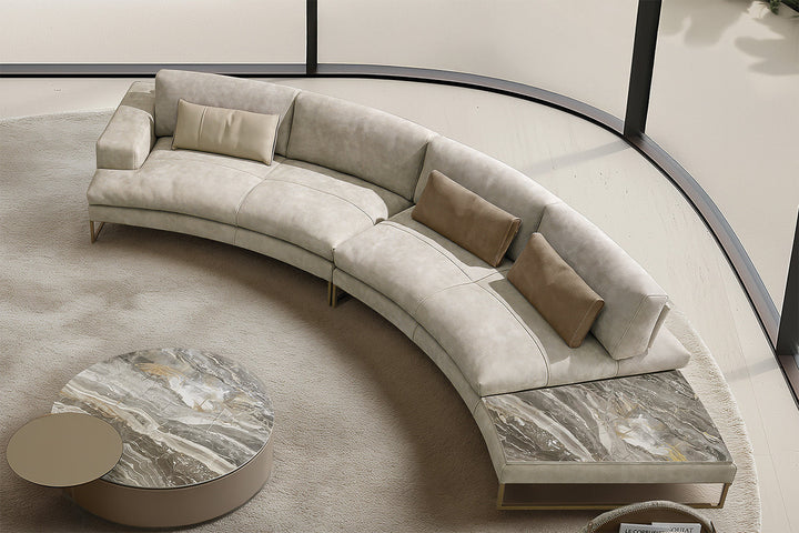 Sunset Curved Sectional Sofa with End Table Sectionals Gamma Arredamenti
