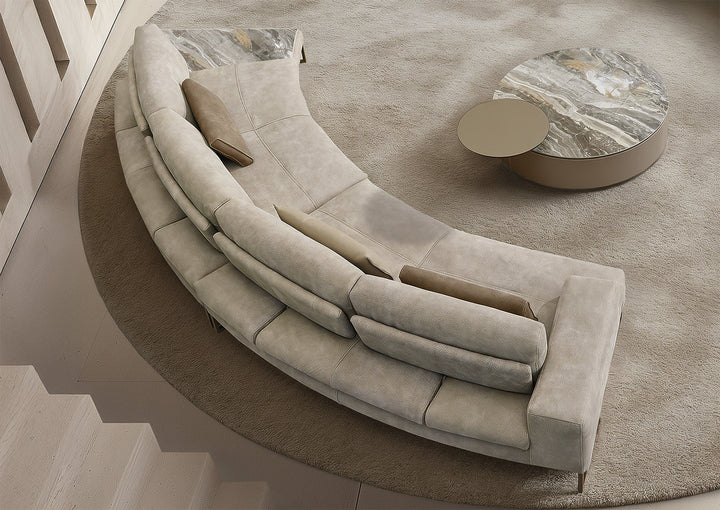 Sunset Curved Sectional Sofa with End Table Sectionals Gamma Arredamenti